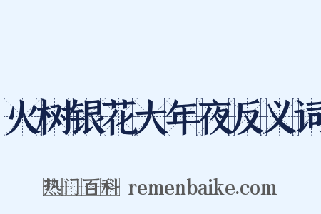 火树银花大年夜反义词是什么意思的图片